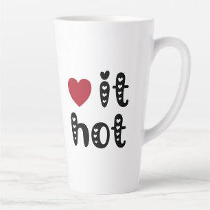 Taza De Café Latte Me encanta el calor con el corazón
