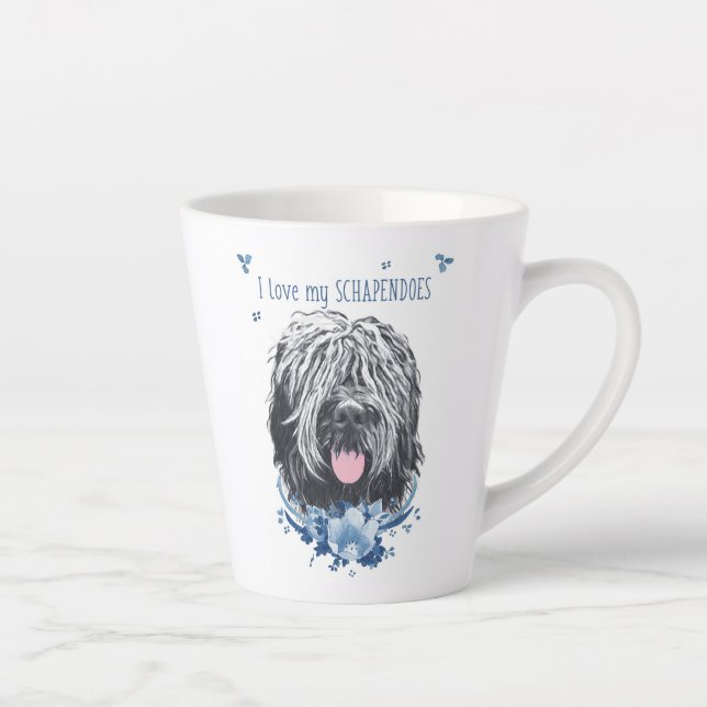 Taza De Café Latte Me encanta mi Poster de café Schapendoes Tote Bag  (Derecha)