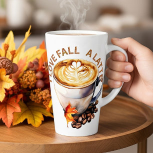 Taza De Café Latte Me encanta Otoño Un Latte'
