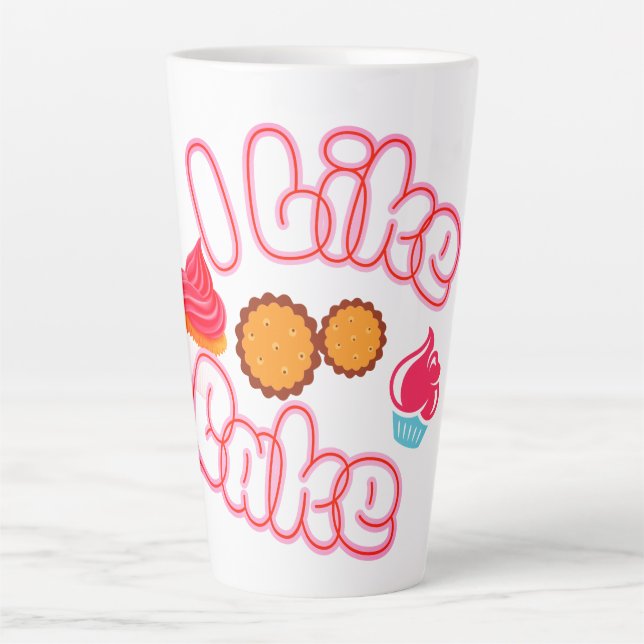 Taza De Café Latte Me gusta el pastel (Anverso)