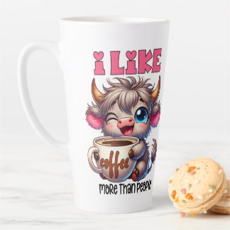 Taza De Café Latte Me Gusta Más el Café que la Gente