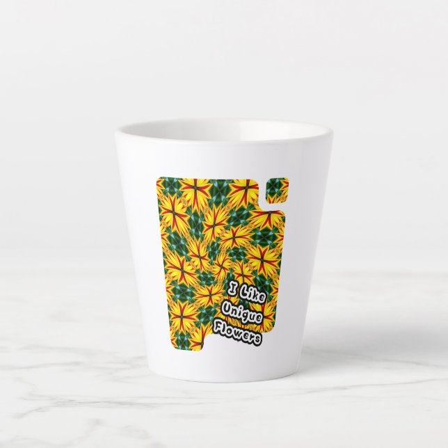 Taza De Café Latte Me Gustan Las Flores Únicas (Anverso)
