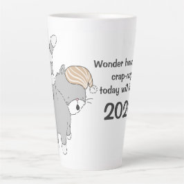 Taza De Café Latte Me Pregunto Cuántos Napas De Crap Hoy Traerán Gato