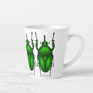 Taza De Café Latte Mecynorhina torquata personalizado ilustracion