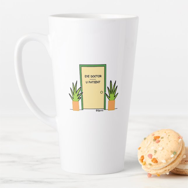 Taza De Café Latte Médica oftalmólogo oftometrista divertido (In situ)