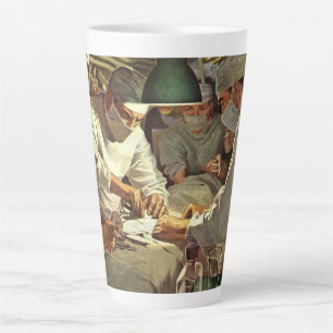 Taza De Café Latte Medicina antigua, médicos realizando cirugía en ur