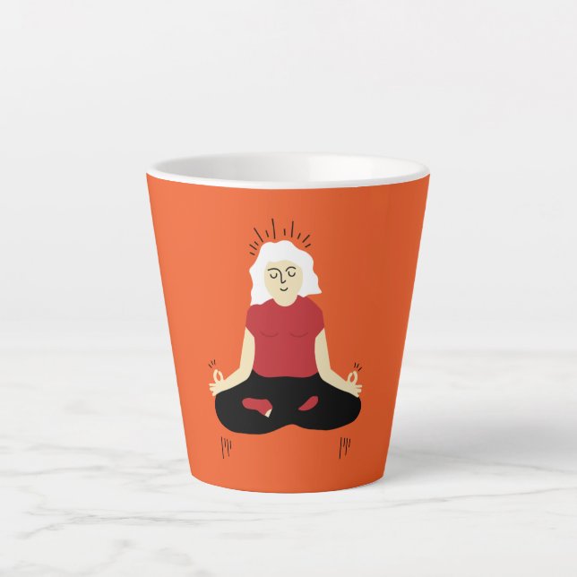 Taza De Café Latte Meditación trascendental (Anverso)