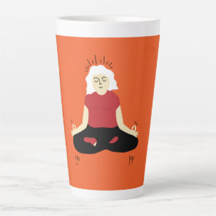 Taza De Café Latte Meditación trascendental Gran tazón de café