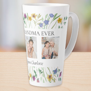 Taza De Café Latte Mejor Abuela del Mundo Foto de Flor Silvestre
