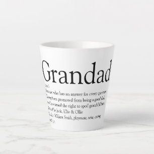 Taza De Café Latte Mejor abuelo, abuelo, papá Definición