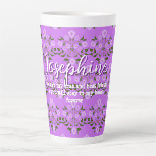 Taza De Café Latte Mejor amiga diciendo ramo de Astor lavanda