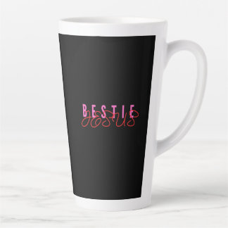 Taza De Café Latte Mejor amiga Jesús Negro