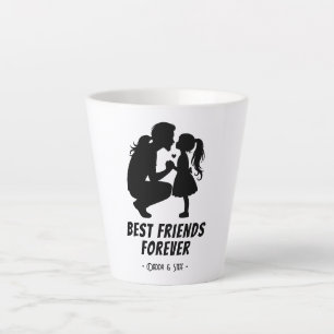 Taza De Café Latte Mejor Amigo Papi-Hija Para Siempre - Nombre Person