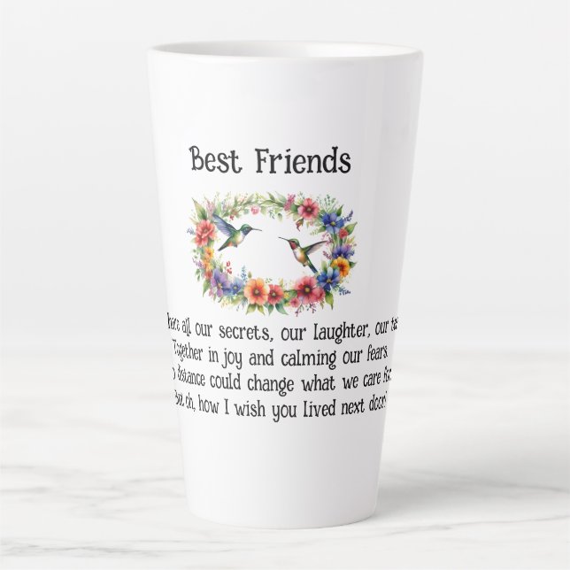 Taza De Café Latte Mejor Amigos Verse Café/Latte Mug (Anverso)