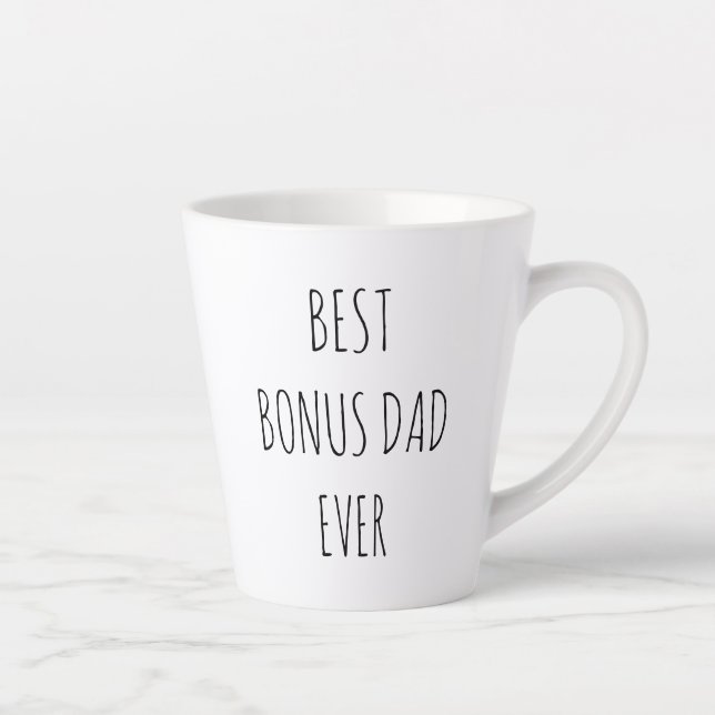 Taza De Café Latte Mejor Bono de Papá Nunca (Derecha)