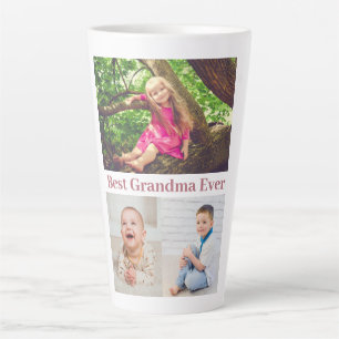 Taza De Café Latte Mejor Collage de fotos de la Abuela de siempre