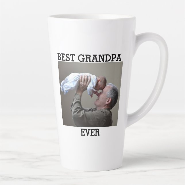 Taza De Café Latte Mejor foto del abuelo jamás Personalizado crea la  (Derecha)