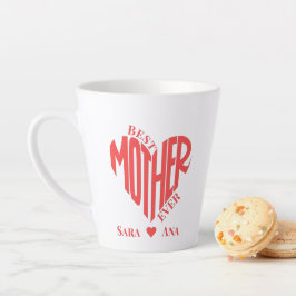 Taza De Café Latte Mejor foto del corazón de la Madre Nunca - Regalo 