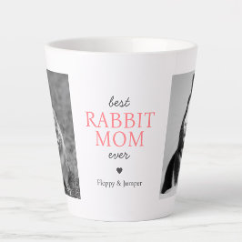 Taza De Café Latte Mejor Mamá de Conejo Personalizada 2 Fotos Collage