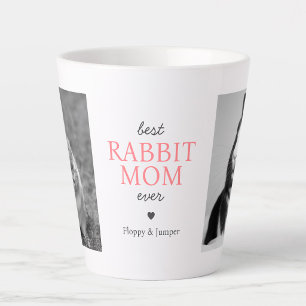 Taza De Café Latte Mejor Mamá de Conejo Personalizada 2 Fotos Collage