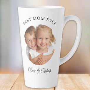 Taza De Café Latte Mejor Mamá del Mundo Foto Día de la Madre