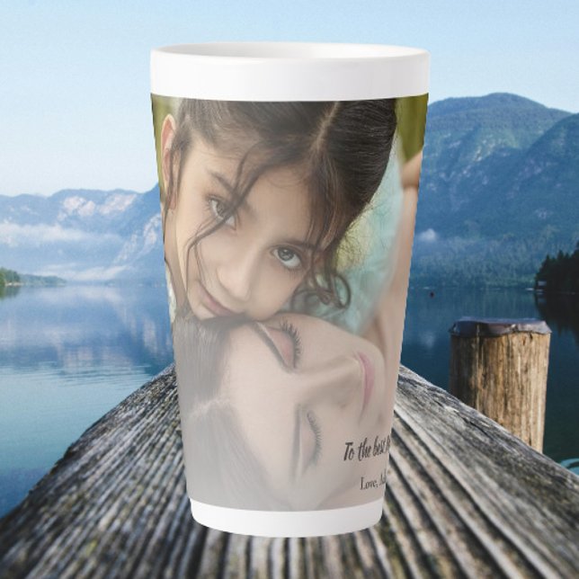 Taza De Café Latte Mejor Mamá Foto De Latte Mug (Best Mom Ever Photo Personalized Latte Mug)