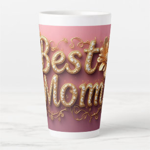Taza De Café Latte Mejor Mamá Letras Doradas