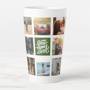 Taza De Café Latte Mejor Mamá Siempre Personalizada Collage de fotos 