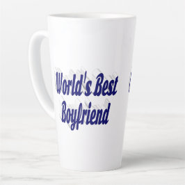 Taza De Café Latte Mejor novio con texto azul oscuro