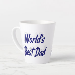 Taza De Café Latte Mejor papá azul oscuro 3d texto Día de los padres