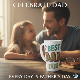 Taza De Café Latte Mejor Papá del Mundo Foto Moderna Día del Padre