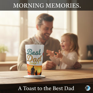 Taza De Café Latte Mejor Papá del Mundo Foto Moderna Día del Padre