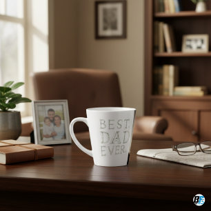 Taza De Café Latte Mejor Papá del Mundo Foto Moderna Día del Padre