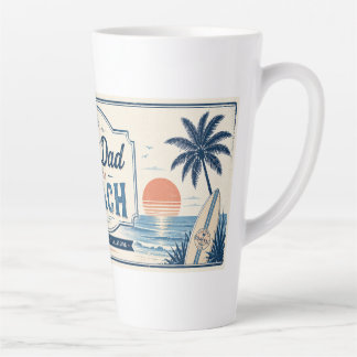 Taza De Café Latte Mejor Papá en la Playa Taza de Latte para el Día d