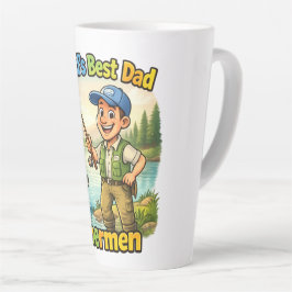 Taza De Café Latte Mejor Papá Pescador junto al Lago Divertida Idea d