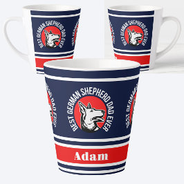 Taza De Café Latte Mejor Pastor Alemán Personalizado De Papá