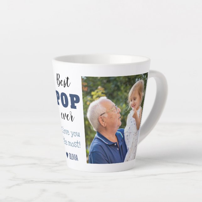 Taza De Café Latte Mejor Pop Que Te Ama Más 2 Foto (Ángulo derecho)