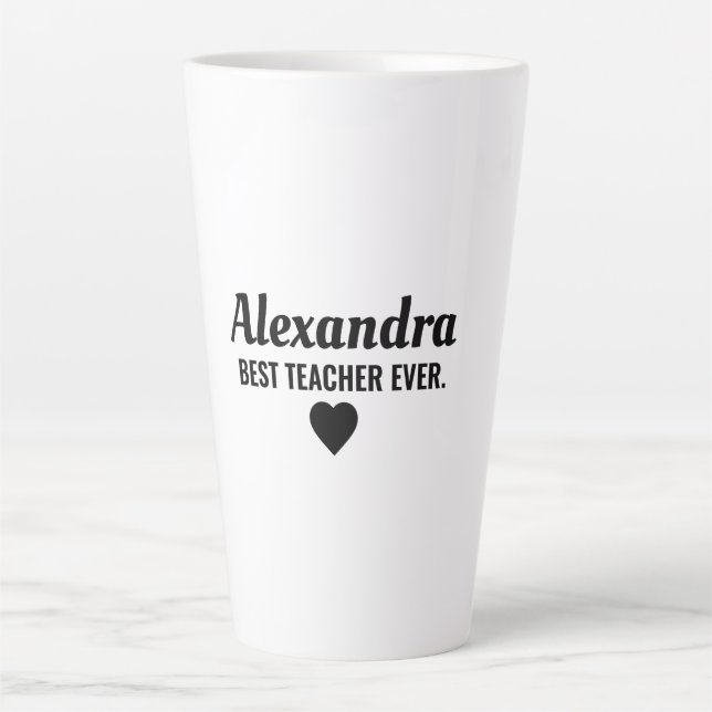 Taza De Café Latte Mejor Profesor (Anverso)
