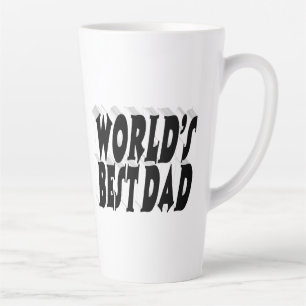 Taza De Café Latte Mejor texto negro en 3d para papá