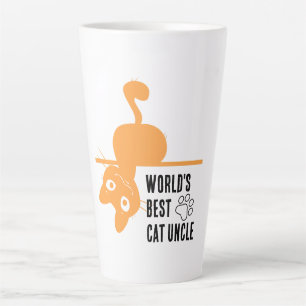 Taza De Café Latte Mejor tío gato vintage amante del café latte