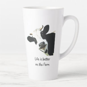 Taza De Café Latte Mejor vida en la granja de animales de vaca