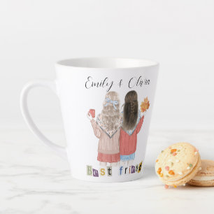 TAZA DE CAFÉ LATTE MEJORES AMIGOS PERSONALIZADOS LATTE MUG