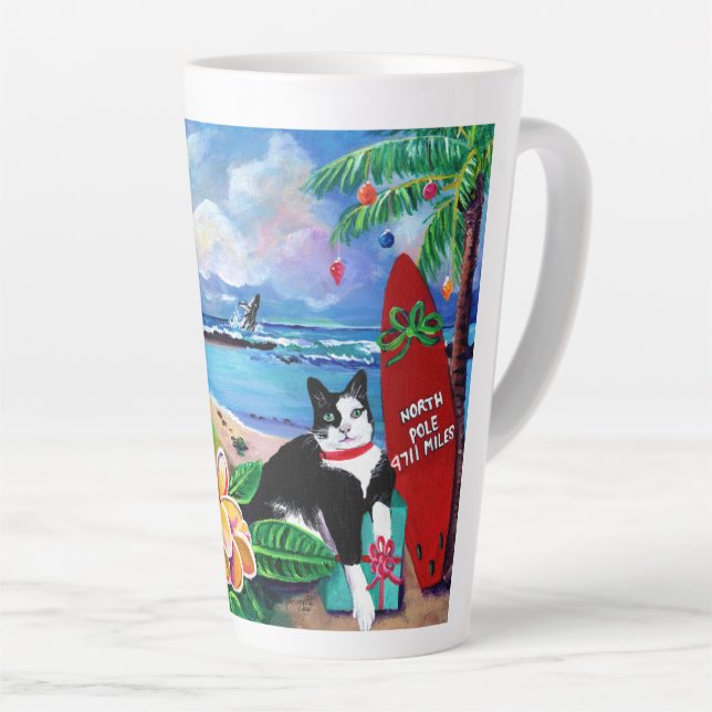 Taza De Café Latte Mele Kalikimaka Kitty Latte Mug (Ángulo derecho)