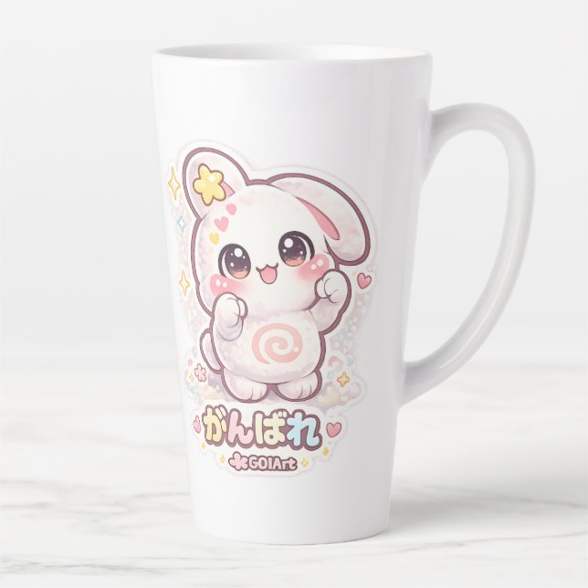 Taza De Café Latte Mello the Mochi Bunny - Do your best!  (Derecha)