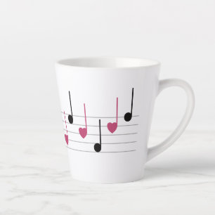 Taza De Café Latte Melodía del amor