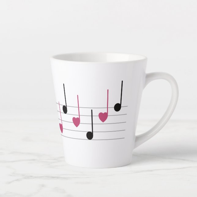 Taza De Café Latte Melodía del amor (lineal) (Derecha)