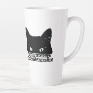 Taza De Café Latte Meme de gato gruñón para amantes de los gatos y du