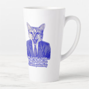 Taza De Café Latte Meme divertido de gato enojado para amantes de los