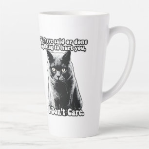 Taza De Café Latte Meme divertido de gato gruñón para personas y dueñ