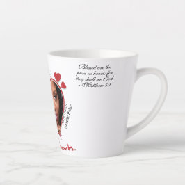 Taza De Café Latte Memorial Keepsake con temática cardíaca